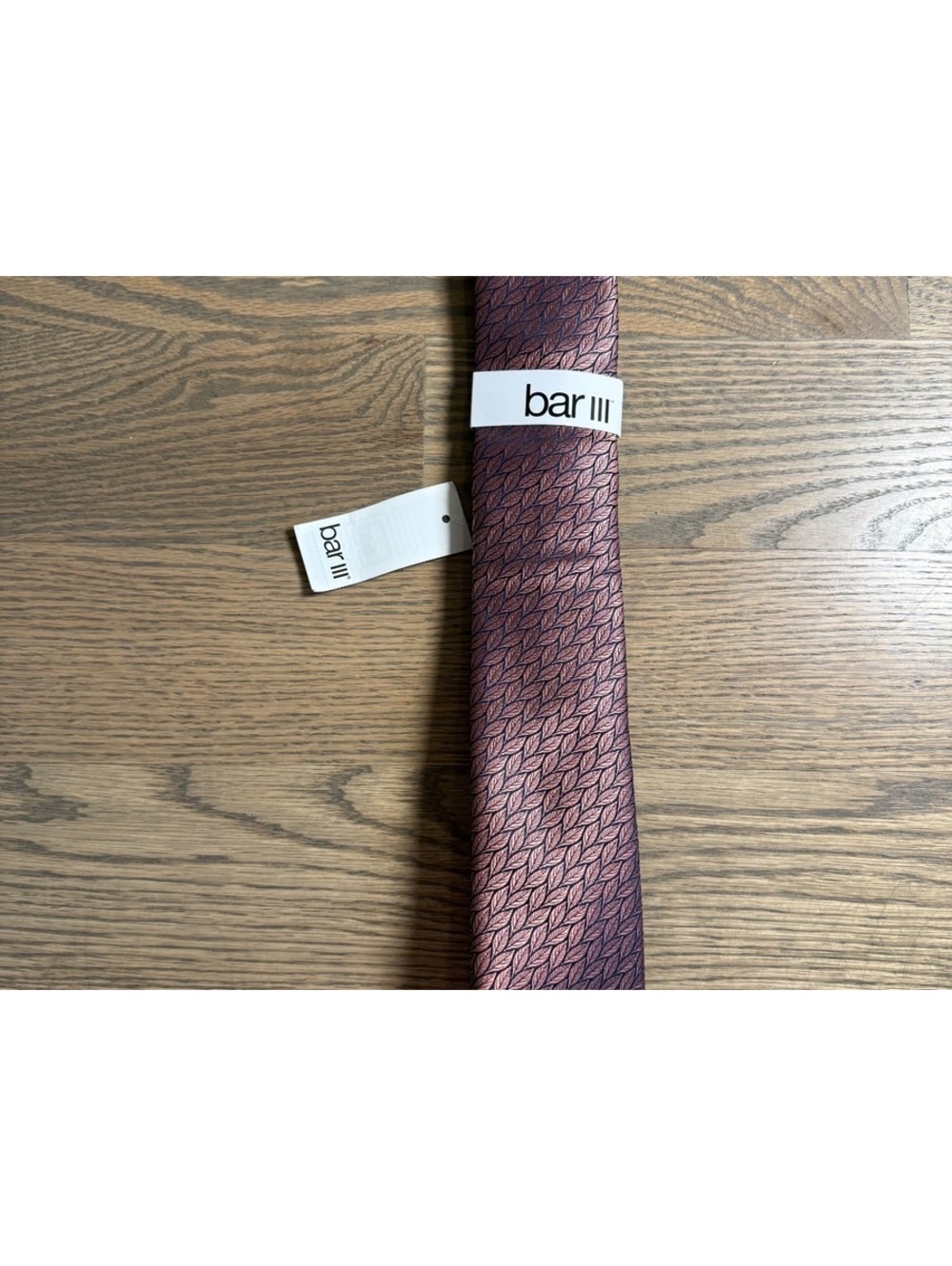 Bar III Burgundy Leaves Polyester Tie New with Tags